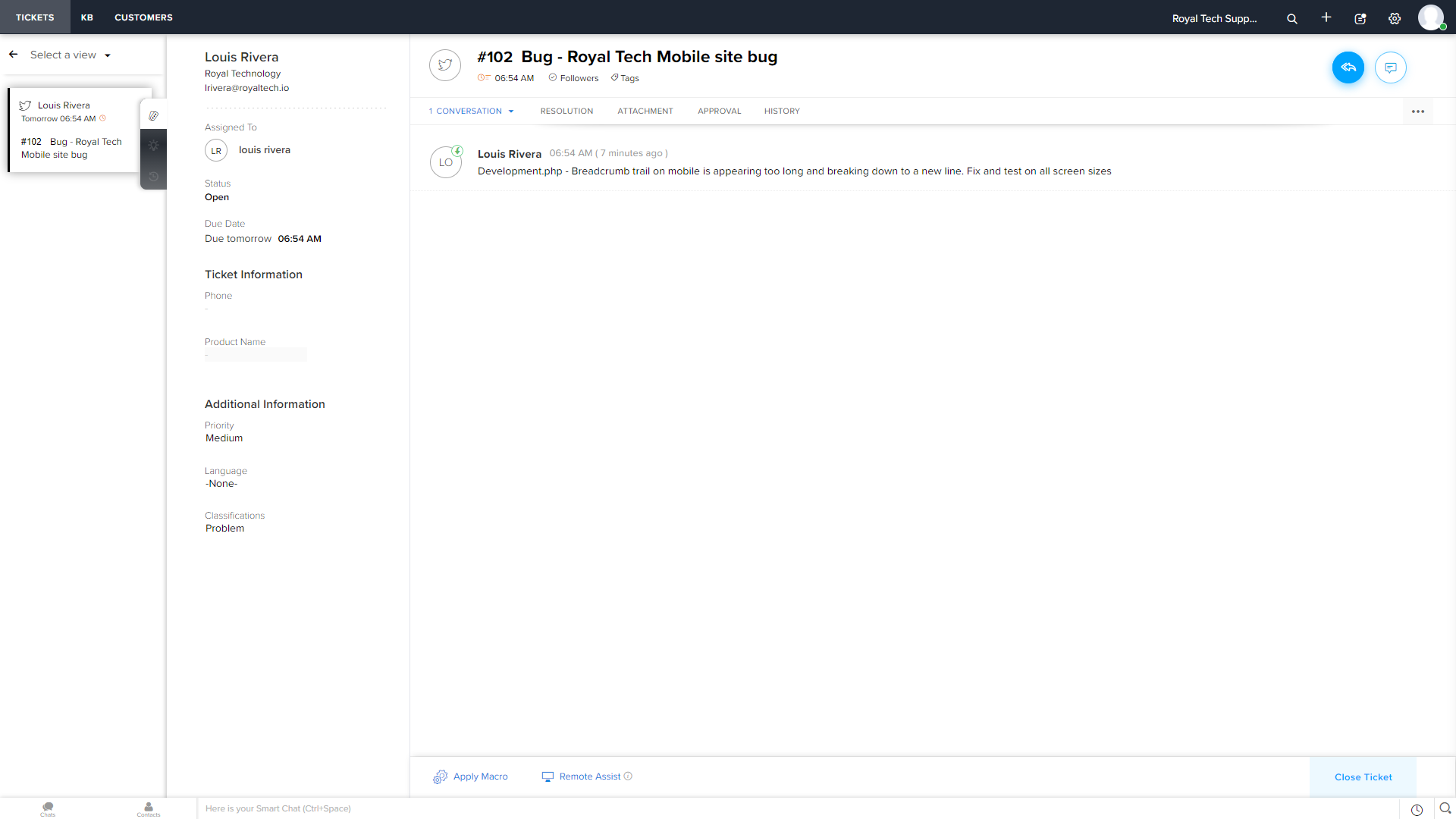 Zoho Helpdesk Integration